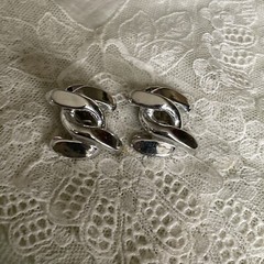 Vintage Silver Tone Clip On Earrings Jewelry JMS-27