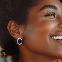 Vint Lapis & Diamond Earrings in 14k Gold & Silver