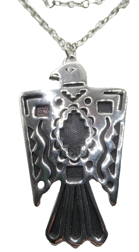 Phoenix Thunderbird Vintage Bird Southwestern Pendant Necklace