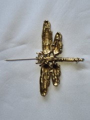 Vintage SWOBODA Multi Gemstone Dragonfly Brooch Pin Ruby Jade Garnet Peridot