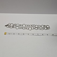 Cookie Lee Geometric Ring Link Silver Tone Circle VTG