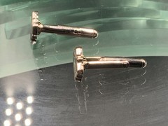 Courvoiser Napoleon Cognac Silvertone MENS Cuff Links new in box