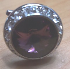 Pair Of Cufflinks – New No Brand Name On Cufflinks Purple Stone