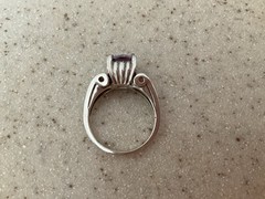 Sterling Silver Ring Size 8.25 Band with Purple Stone Amethyst?
