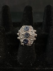Vintage Sterling Silver Lapis Ring Tribal Middle Eastern Style Size 3.25