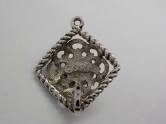 SARAH COVENTRY PENDANT ONLY NO CHAIN SILVERTONE FAUX LAPIS STONE FASHION JEWELRY