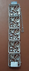 Vintage Italy 925 Sterling Silver Marcasite Wide Panel Bracelet Heavy 63g Ornate