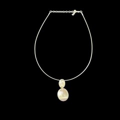 Napier Silver Necklace Wire Choker Adjustable Clasp Engraved Classic Casual