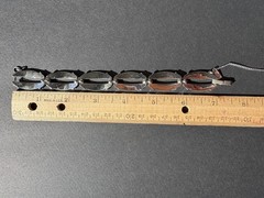 Vintage Monet Large Open Link Silver Tone Bracelet Safety Chain 7 inches