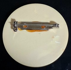 K McClelland Scrimshaw Resin Brooch “The Dancing” Tree Signed Pin