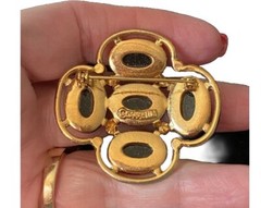 Vintage 1968 Sarah Coventry Light Of The East Mosaic GoldTone Brooch & Necklace