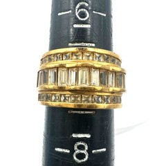 Ross Simons 925 sterling silver gold vermeil cubic zirconia cocktail ring size 7