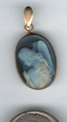 14K GOLD MEDIUM ANGEL CAMEO PENDENT BUFFALO NICKEL SHOWS THE SIZE