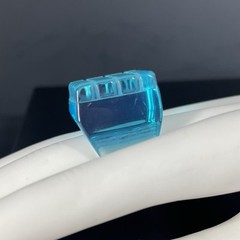 Chunky Lucite Square Ring Blue Ice Cube Size 8 Translucent Statement Runway