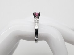 $5000 1.50ct Natural Pink Sapphire VS G Diamond 18k White Gold Platinum Ring 7g