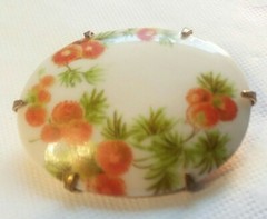 Vintage Jewelry 45mm Ceramic Flower Brooch 02-01-2022