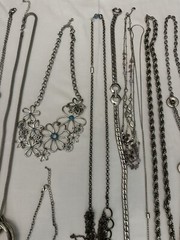 110 Pc Silver Tone Costume Jewelry Lot, All Wearable, Vintage to Modern