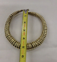 Vintage 1970s 1980s Tribal Brass Spiral Coil Modernist Collar Choker Necklace