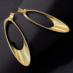 Large Earrings Vintage 1980s Oversized Gold Tone Sculptural Pierced