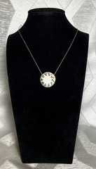House of Harlow 1960 Starburst Pendant Necklace Gold Tone White Faux Leather 18″