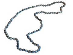 Dyes Job’s Tears Seeds Beaded Necklace Vintage 1960’s Handmade Hippie 18″
