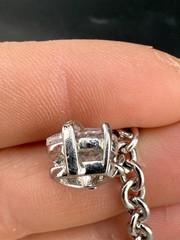 Vintage Juicy Couture Charm Bracelet Silver Tone Rhinestone 7”