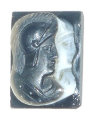 Victorian Double Layer Double Portrait Greek Warriors Carved Banded Agate Cameo