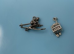 Ski Lift Chairlift Charm Sterling Silver Snow Winter Downhill Skier Skiing 6g