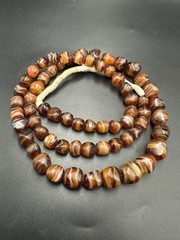 Old Mali Striped Agate Style Beads Vintage African Old Glass Beads