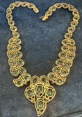 Ltd Ed 123/200~88g 16.5” Vermeil Sterling Blue Topaz/CZ Statement Necklace Sgnd