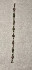 VTG 1/20 14K GOLD FILLED MULTI GEMSTONES CARVED BRACELET 7.5″ L