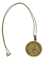 Sterling Silver and Gilt Gold Token Of Morndinsamman Celtic Pendant Necklace