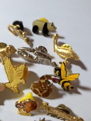 Vintage Mixed 19 Animal Enamel Pin Lot Seal Donkey Loon Bear Bee Snake Pelican
