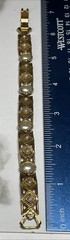 Vintage Signed Florenza Gold Tone Faux Pearl 5 Link Panels JM-77