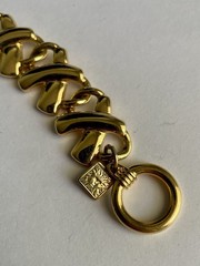 Vintage 1980s-1990s Anne Klein “Hugs and Kisses” XOXO Gold-tone Bracelet