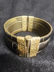 Vintage India bangle 100% genuine horn bone brass stone bracelet Made In India