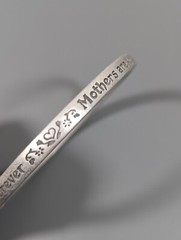 Vintage Pewter Mom Angel Love Bangle Bracelet 8.5 in
