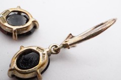 Vintage Sterling Silver 925 Black Onyx Earrings B8