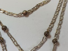 VINTAGE ART DECO FLAPPER NECKLACE 62″ GLASS TUBE MERCURY BEADS