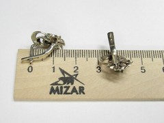 Vintage USSR 875 silver earrings, star, nephritis 3,73 gr.
