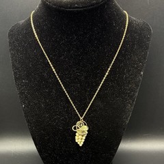 1950s Vintage 12k Yellow Gold Filled Chain + Grapes & Leaves, Wine Party Ready!