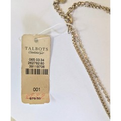 Lovely Gold White Tone Rhinestone Floral Collar Necklace by TALBOTS 21″ NOS