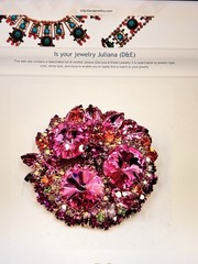 RARE Vintage Verified JULIANA D&E Ice Blue Rivoli Stone Brooch & Earring Set