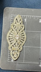 Vintage Ornate Art Deco Rhinestone Brooch Lot 3 PCS Silver Tone Geometric Read