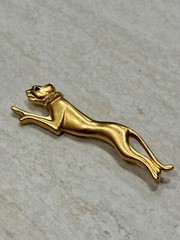 VTG Jackie Collins Signed Exotic Panther Brooch Rhinestone Gold Tone Pin Estate