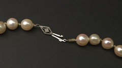 Baroque Cultured Akoya Pearl Strand 31.5″ Necklace 18k White Gold Clasp
