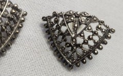 Glamorous vintage silver tone and marcasite EARRINGS