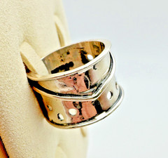 VTG Sterling Silver .925 Made in Mexico classic BOLD BAND deco ring, size 6.25