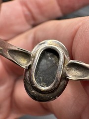 SZ 9.75 Mens Vintage Sterling Silver Hematite Signed Uncas Estate Ring 925