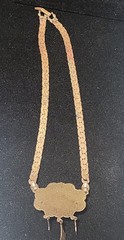 Vintage Art Deco Czech Peking Glass Necklace Chocker Brass Boho Chic